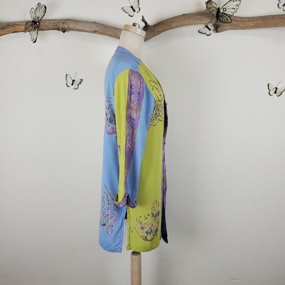 Soft surroundings color block batik kimono topper - Picture 5 of 8